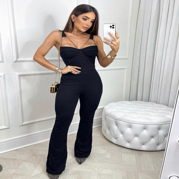 Jumpsuit Bandage Escote Espalda Descubierta Estilo Street