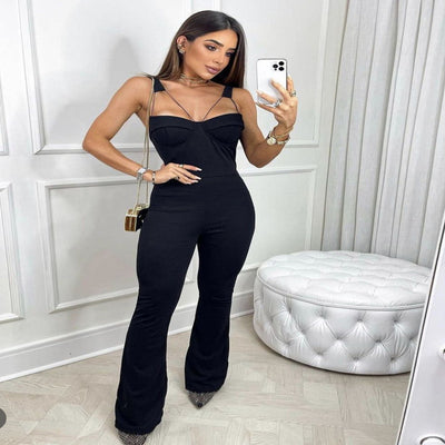 Jumpsuit Bandage Escote Espalda Descubierta Estilo Street - Image 2