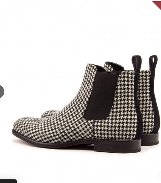 Botas Bajas de Cuadros para Hombre - Tacón Bajo y Punta Redonda - Image 13