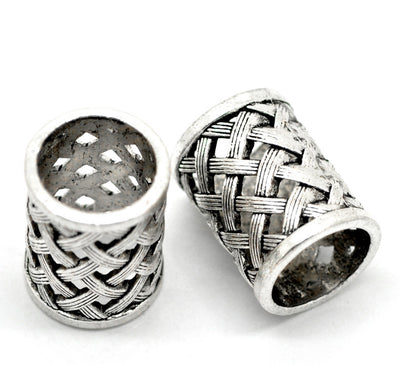 Cuentas Plata Antigua con Agujero Grande - Diseño Hueco Tallado - Image 10