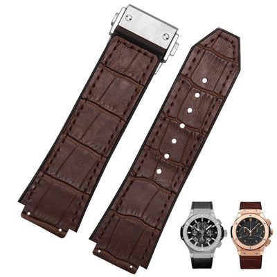Correa de Reloj Cuero Genuino con Silicona para Hombre - Image 22