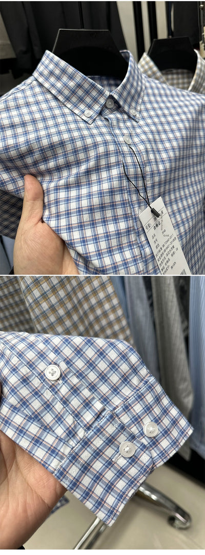 Camisa Casual de Cuadros en Algodón Puro para Primavera y Otoño - Image 7