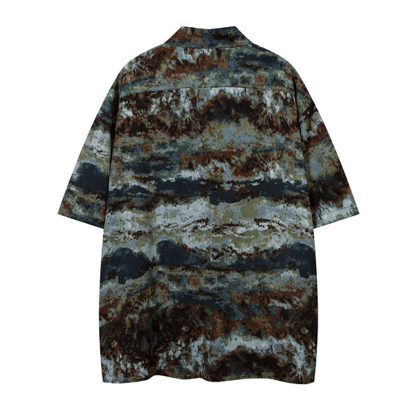 Camisa Estampada de Camuflaje Abstracto para Hombre