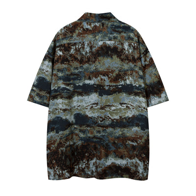 Camisa Estampada de Camuflaje Abstracto para Hombre - Image 2