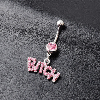 Piercing Ombligo Diamante Incrustado con Letras y Números - Image 7