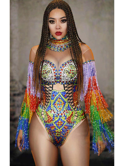 Jumpsuit con Strass y Borlas para Presentaciones en Discoteca - Image 6