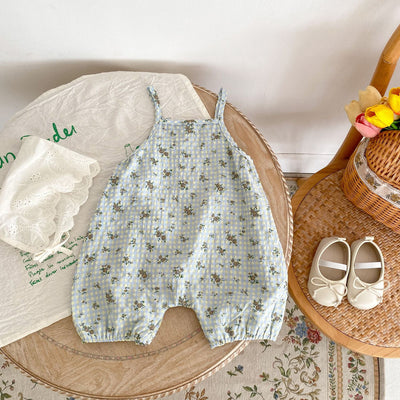Pantalones de Trabajo con Tirantes Estampado Cuadros y Flores - Image 10