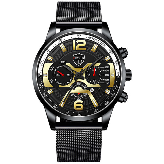 Reloj de Acero Inoxidable con Calendario para Hombre - Cuarzo Resistente - Image 2