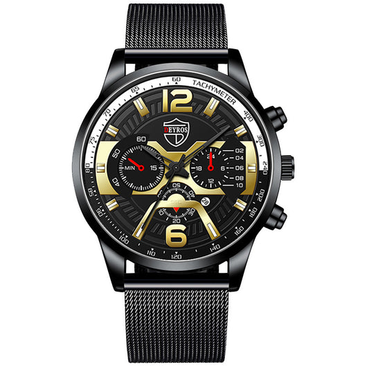Reloj de Acero Inoxidable con Calendario para Hombre - Cuarzo Resistente - Image 2