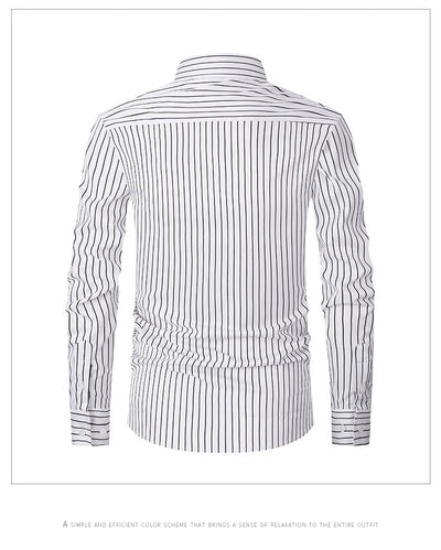 Camisa de Manga Larga en Seda de Hielo con Rayas Coordinadas - Image 16