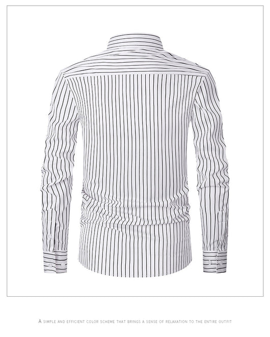 Camisa de Manga Larga en Seda de Hielo con Rayas Coordinadas - Image 16