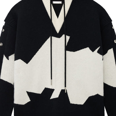 Sudadera con Capucha Bicolor Bordada de Dos Capas para Hombre - Image 5