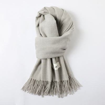 Bufanda de Cachemira Artificial con Borlas - Abrigo Cálido para Otoño e Invierno - Image 35