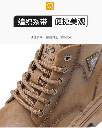Botas de Trabajo Cuero Auténtico Estilo Británico para Hombre - Image 15