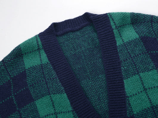 Cardigan de Mohair a Cuadros Verdes - Tejido Trendy para Mujer - Image 6