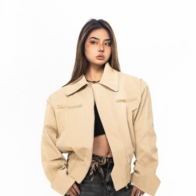 Abrigo Acolchado Negro Mate con Hombreras para Mujer