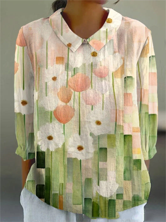 Blusa Retro Floral Japonesa de Manga Larga para Mujer - Image 13