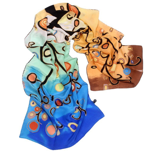 Pañuelo de Seda con Pintura Artística para Mujer - Image 18