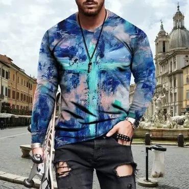 Camiseta Hombre Cuello Redondo Ajustada con Estampado de Letras - Image 3