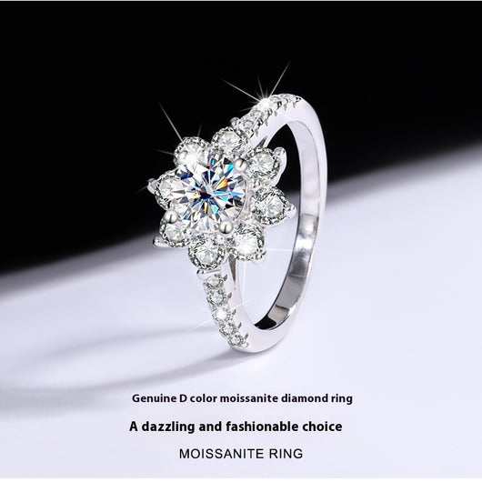 Anillo de Plata 925 con Moissanita Floral para Mujer - Image 19