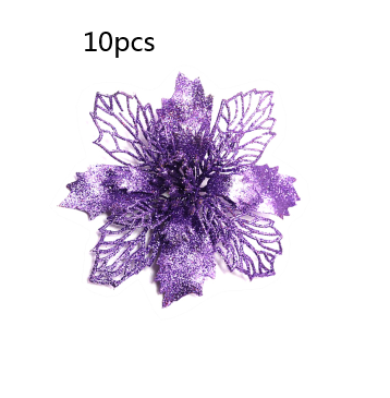 Flores Navideñas Artificiales con Brillo - Adornos para Árbol de Navidad y Decoración del Hogar - Image 44