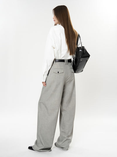Pantalones Casuales Rectos con Corte Vertical y Acabado Liso - Image 23