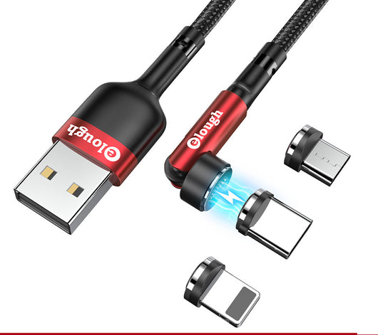 Cable de Carga Magnético 3-en-1 con Rotación 540° y Conector Delgado