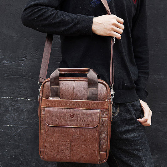 Bolsa Mensajero Ejecutiva Hummer en Cuero Genuino para Hombre