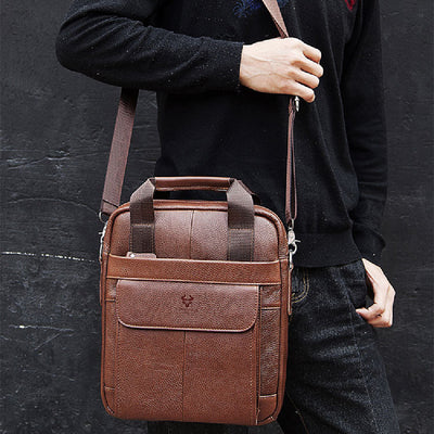 Bolsa Mensajero Ejecutiva Hummer en Cuero Genuino para Hombre