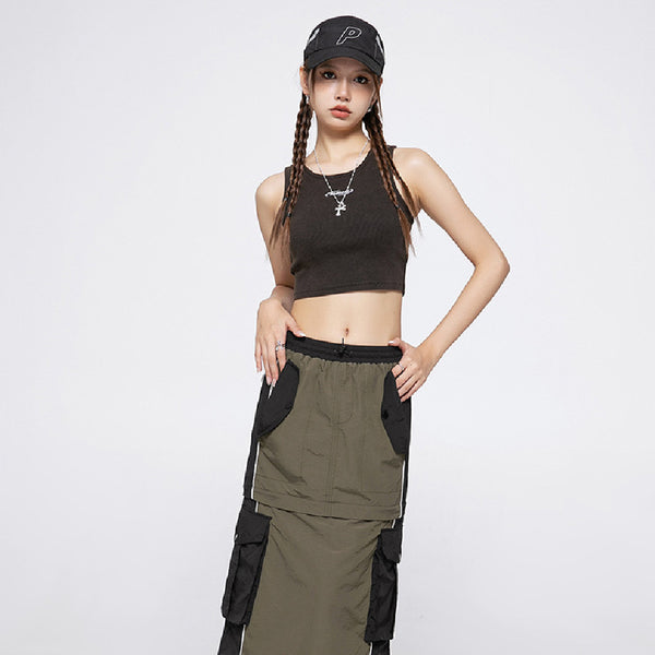 Vestido Largo Retro Patchwork Estilo Americano para Mujer