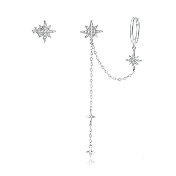 Aretes Estrella Brillante con Circonitas - Diseño Elegante para Mujer