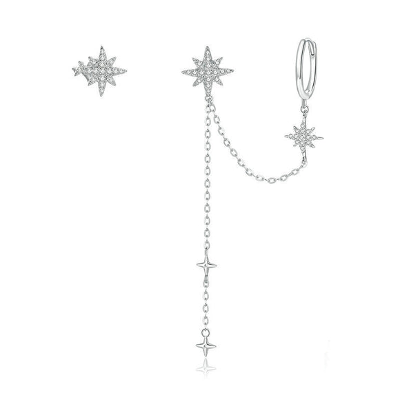 Aretes Estrella Brillante con Circonitas - Diseño Elegante para Mujer