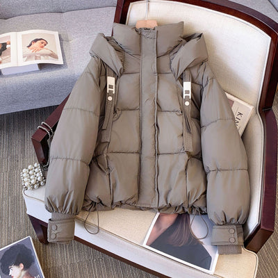 Chaqueta Acolchada Corta Estilo Coreano para Mujer - Image 20
