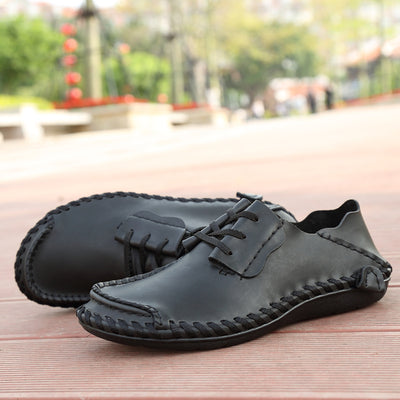 Zapatos Casuales de Cuero para Hombre con Cordones y Punta Redonda - Image 9