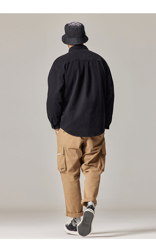 Chamarra Overol Retro Americana para Hombre en Algodón Pesado - Image 14