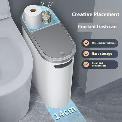 Basurero Compacto con Tapa para Baño - Contenedor de Almacenamiento Estrecho - Image 7
