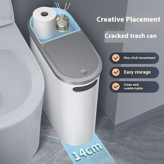 Basurero Compacto con Tapa para Baño - Contenedor de Almacenamiento Estrecho - Image 7