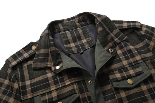 Chaqueta Camisa Casual a Cuadros para Hombre - Image 19