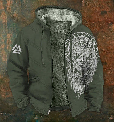 Chaqueta Hoodie con Cierre Vintage Estampado 3D para Hombre - Image 6