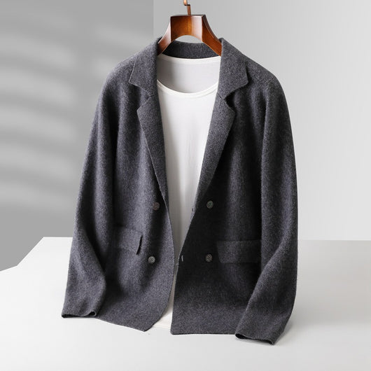 Saco Cardigan de Lana con Solapa - Diseño Holgado y Moderno - Image 4