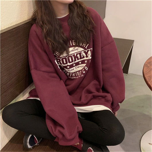 Chamarra Sudadera Mujer Estilo Harajuku Otoño Suelta Sin Capucha - Image 7