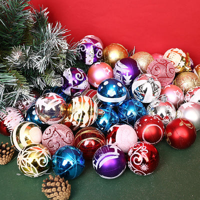 Set de 24 Bolas Navideñas Transparentes 6cm - Diseños Pintados a Mano - Image 18