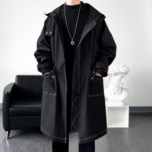 Abrigo Tipo Gabardina Masculino Largo - Primavera y Otoño