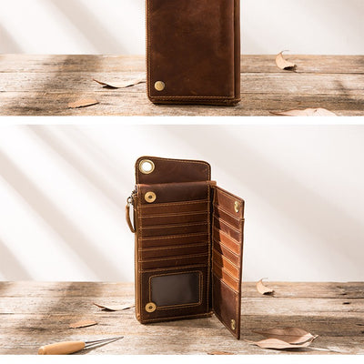 Bolsa de Cuero Genuino para Teléfono con Gran Capacidad y Cierre - Image 10