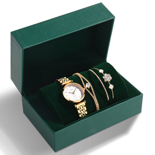 Reloj para Mujer con Pulsera de Acero Verde - Set Completo - Image 2