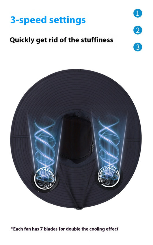 Gorra de Sombra Solar con Ventilador para Hombre - Ideal para Montaña y Pesca - Image 20