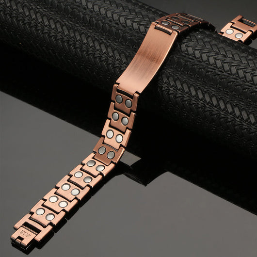Pulsera Magnética de Cobre Rojo Doble Fila Tortuga para Hombre - Image 9
