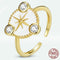 Personality Eight-pointed Star Ring Cold Wind Plated With Real Dorado Dorado