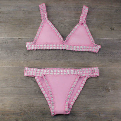Bikini Tejido a Mano Multicolor - Traje de Baño Crochet Elástico para Mujer - Image 16