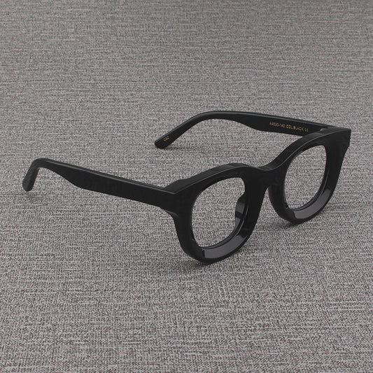 Gafas Cuadradas Retro con Marco Grueso Negro Mate y Bordes Anchos - Image 2